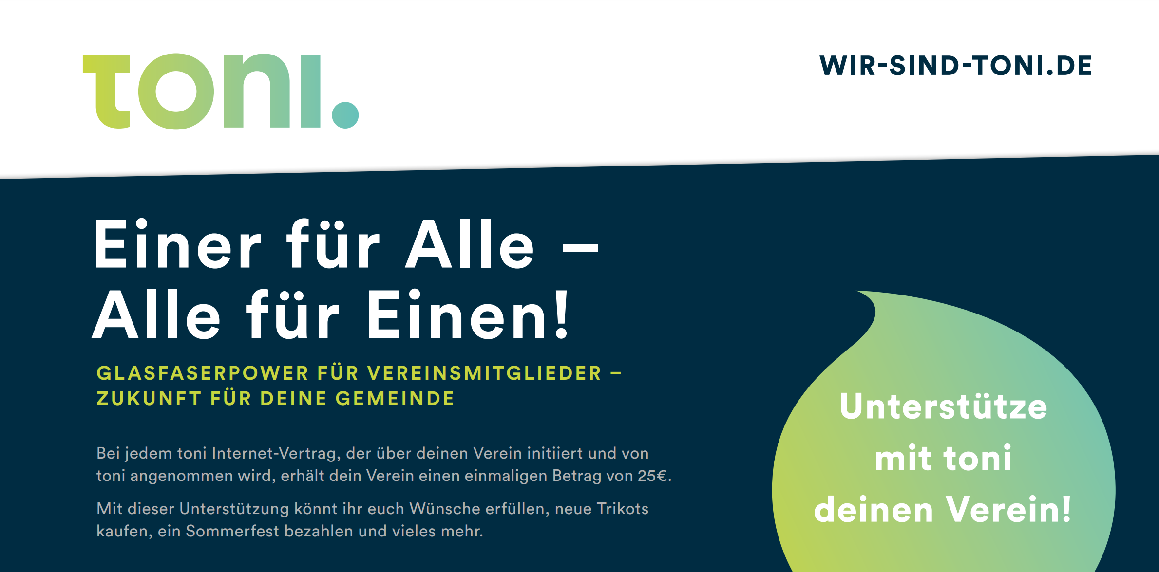 Glasfaserpower für Vereinsmitglieder Wir-sind-toni.de